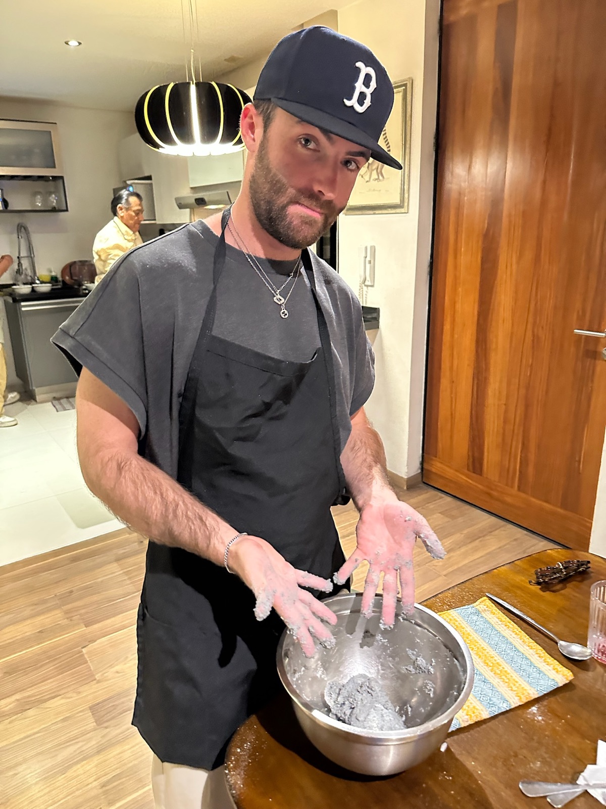 A Replo teammate making masa in Mexico City